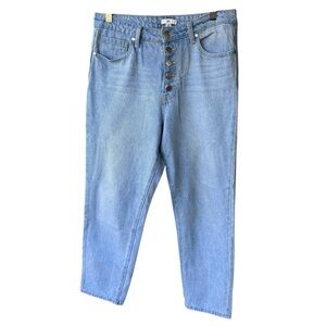 Bp Jeans Pants Light Wash Blue Denim Button Front Preppy Streetwear Casual Sz 29